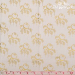 Timeless Treasures - Revive, Art Deco - golden flowers on cream