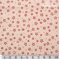 Westfalenstoffe - Trondheim/Thule red stars on cream