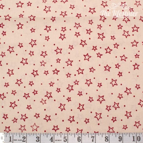 Westfalenstoffe - Trondheim/Thule red stars on cream