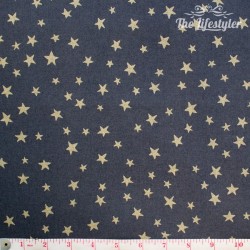 Westfalenstoffe - Noel, golden stars on anthracite