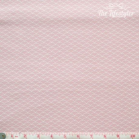 Westfalenstoffe - Kyoto, white clamshells on pink