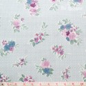 Westfalenstoffe - Cardiff, bouquets on light blue/white zigzag