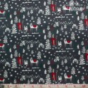 Westfalenstoffe - Noel, Xmas motif on anthracite