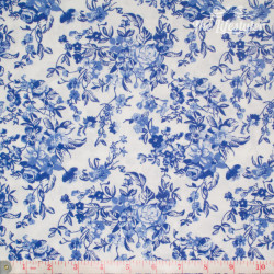 Westfalenstoffe - Delft blue flower bouquets on white