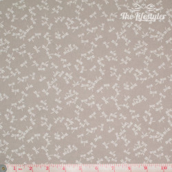 Westfalenstoffe - Kyoto, white dragonflies on light beige