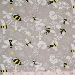 Westfalenstoffe - Kyoto, bees and white flowers on light beige