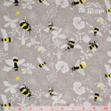 Westfalenstoffe - Kyoto, bees and white flowers on light beige