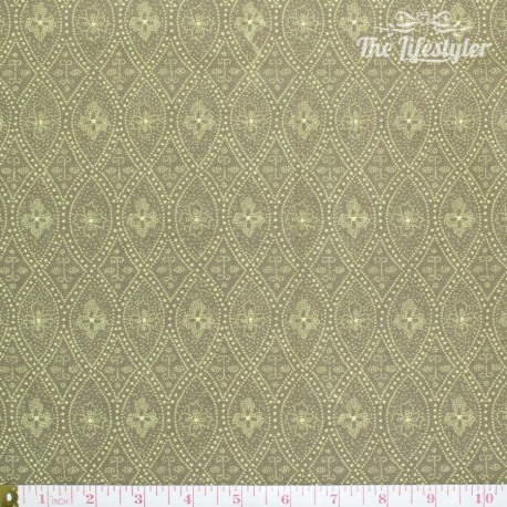 Westfalenstoffe - Gent Lemon, Medallions on taupe