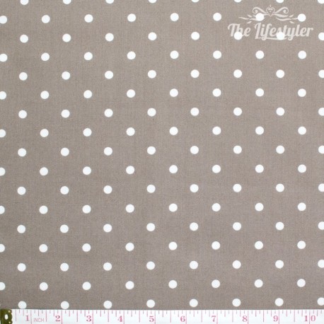 Westfalenstoffe - Gent, big white dots on taupe