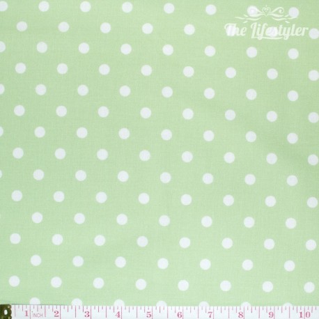 Westfalenstoffe - Capri, big white dots on light green