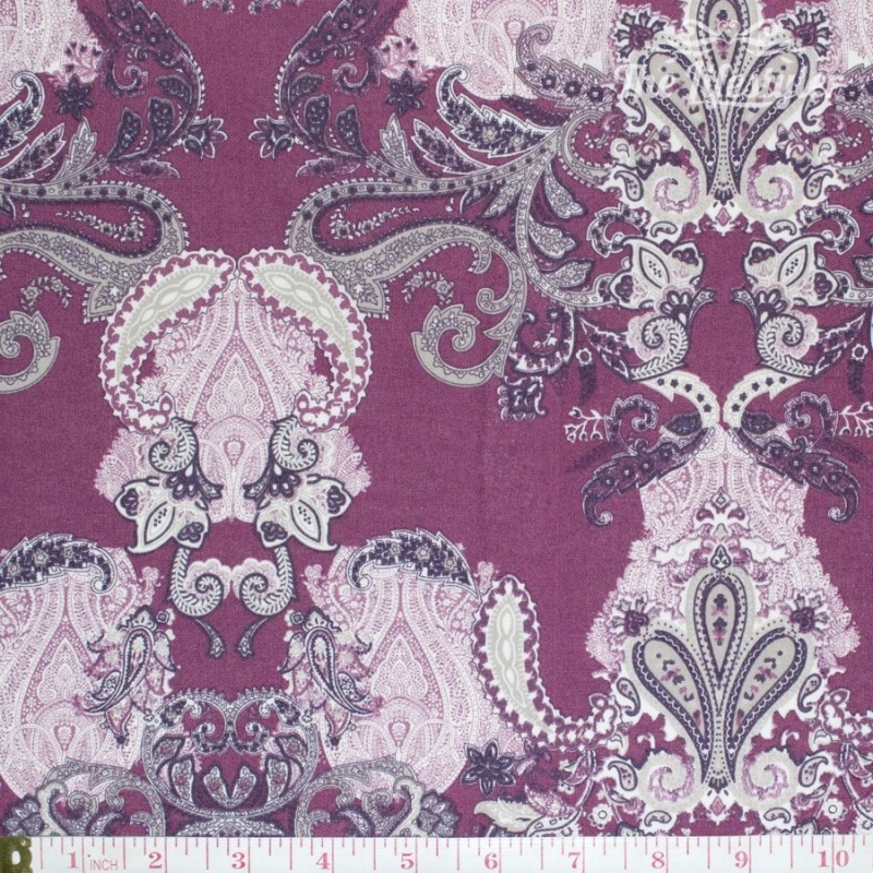 Westfalenstoffe - Torino, floral paisley on burgundy