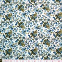 Timeless Treasures - Majesty, blue/olive paisley and vines on cream