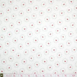 Westfalenstoffe - Princess rose wreaths on white