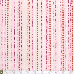 Westfalenstoffe - Berlin red dotty stripes on pink