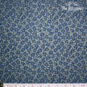 Timeless Treasures - Majesty, little blue/gold flowers and vines on navy