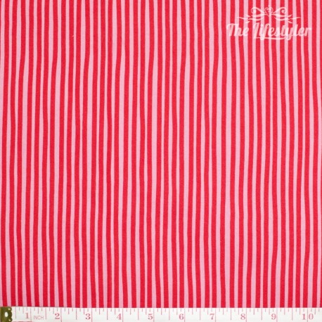 Westfalenstoffe - Young line red stripes on pink