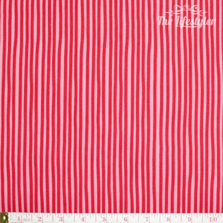 Westfalenstoffe - Young line red stripes on pink