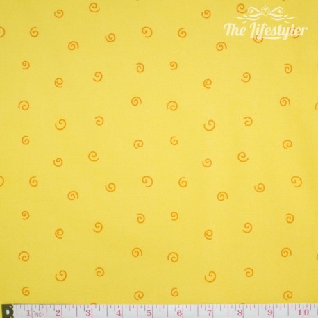 Westfalenstoffe - Young line orange spiral on yellow