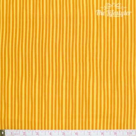 Westfalenstoffe - Young line orange stripes on yellow, organic