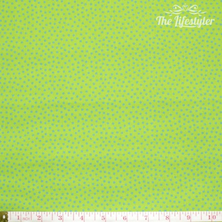 Westfalenstoffe - Young line blue dots on green
