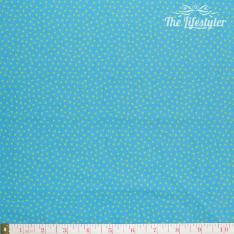 Westfalenstoffe - Young line green dots on blue