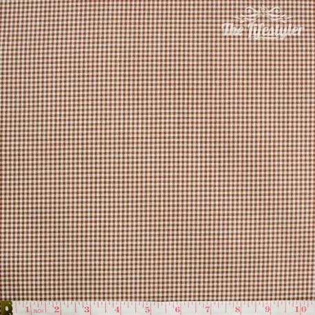 Westfalenstoffe - Oxford, woven tiny Vichy brown/white