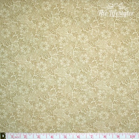 moda - Autumn Lily, fresh blooms, wooden trellis beige