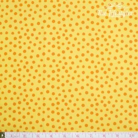 Westfalenstoffe - Young line orange dots on yellow, organic