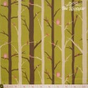 Westfalenstoffe - Linz, birds and trees on green