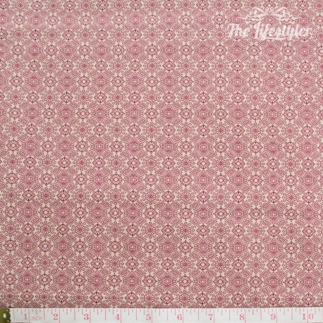 Westfalenstoffe - Lugano red damasks on beige