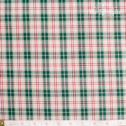 Westfalenstoffe - Trondheim woven red and green check on beige