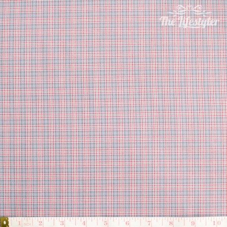 Westfalenstoffe - Bergen woven red check on grey