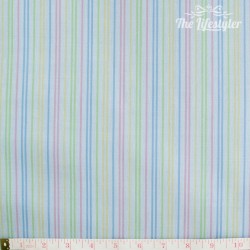 Westfalenstoffe - Amsterdam, woven multicolour stripes on light blue