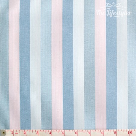 Westfalenstoffe - Princess woven stripes, pink, light blue, white