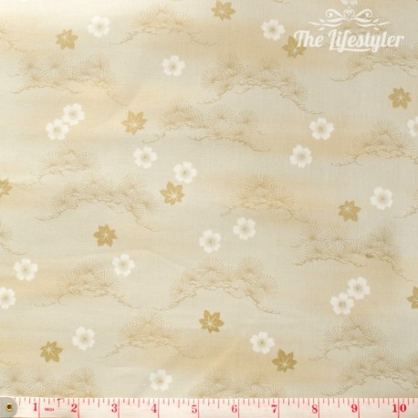 Kona Bay Fabrics - Whispering branches, cream/beige branches and flowers