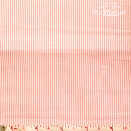 Westfalenstoffe - Rosenborg/Capri, woven tiny stripes pink/white