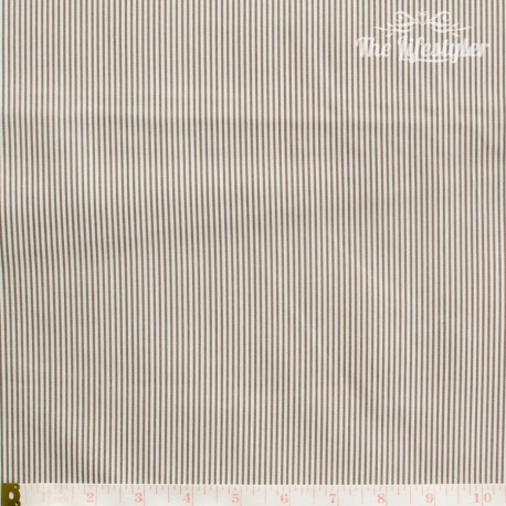 Westfalenstoffe - Rosenborg/Gent, tiny stripes taupe/white