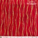 Robert Kaufman - Sparkle, golden chains on red