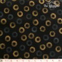 Robert Kaufman - Sparkle, golden dotty circles on black