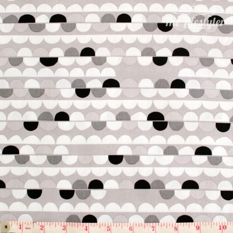 Robert Kaufman - Light and Shade, greyscale clamshells on white