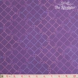 Wilmington Prints - Purple Haze, meander pattern on purple